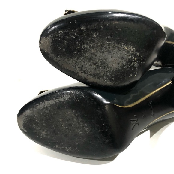 Authentic Louis Vuitton Pin Up Style Round Toe with Bow Pumps Heels Rare - Picture 14 of 17